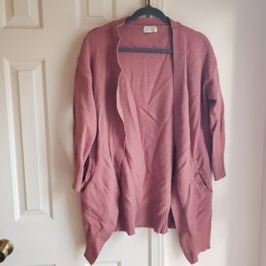 Poof Apparel mauve cardigan, L